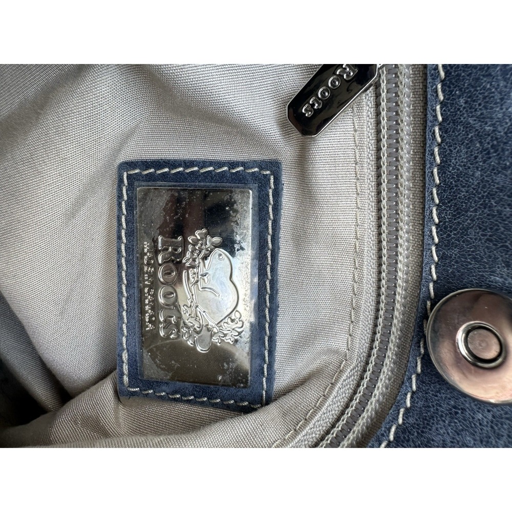 Roots Leather‎ Crossbody Bag Blue Vintage Tribe Leather Tassel - Picture 4 of 8
